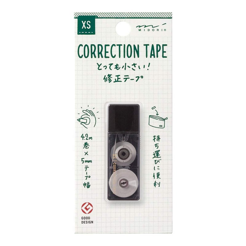Midori Correction Tape, XS Series, Black (35262006) - Image 1